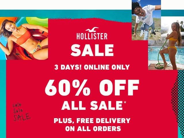 Hollister 60% έκπτωση και δωρεάν μεταφορικά