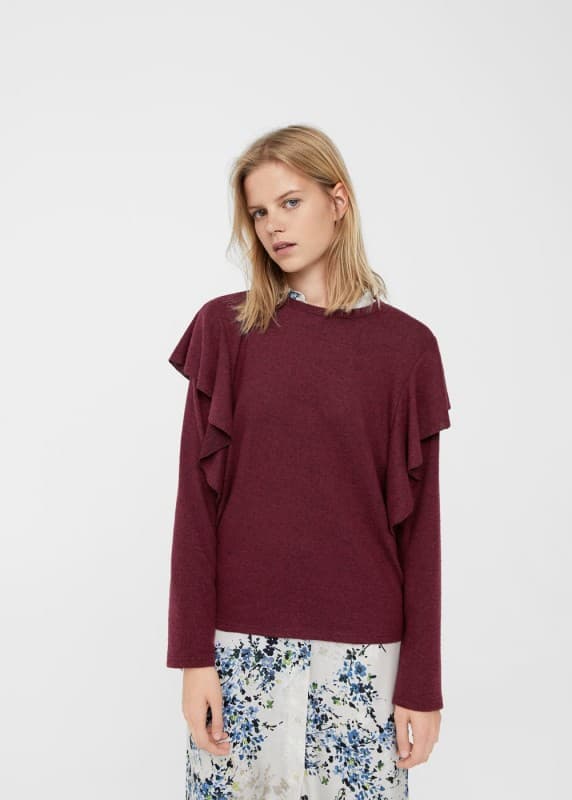 Γυναικείο πουλόβερ με βολάν σε 3 χρώματα 12.99€ @ Mango