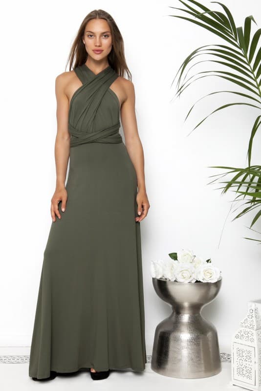 Γυναικείο φόρεμα μακρύ σε χακί χρώμα 24,90€ @Madeofgrace