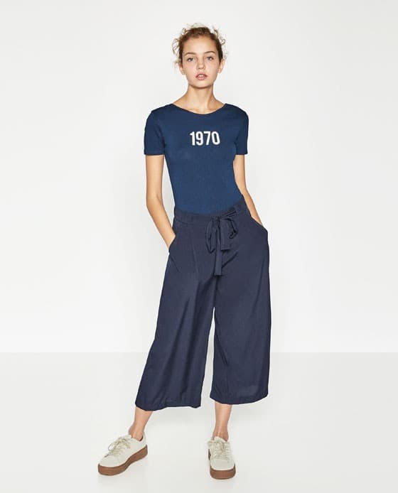 Παντελόνι ριχτό cropped 9,99€ @Zara