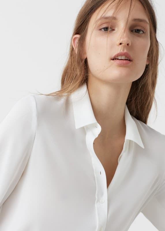Γυναικείο πουκάμισο σε λευκό χρώμα 19,99€ @Mango