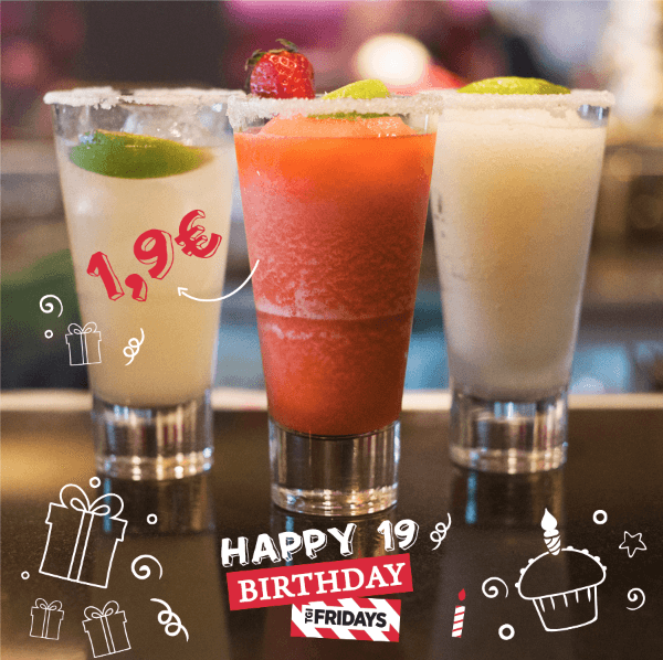 Μόνο για την Πέμπτη 8/12 οι Margaritas (Lime, Strawberry, Mango) στα 1,9€ @ TGI Fridays