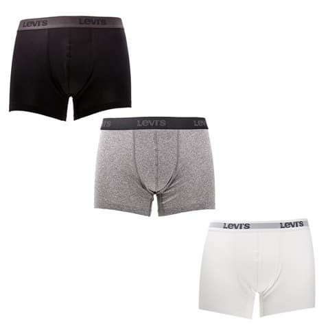 Ανδρικό σετ με  3  μποξεράκια LEVI'S μαύρο-γκρι-λευκό 19,71€ στα Factory Outlet