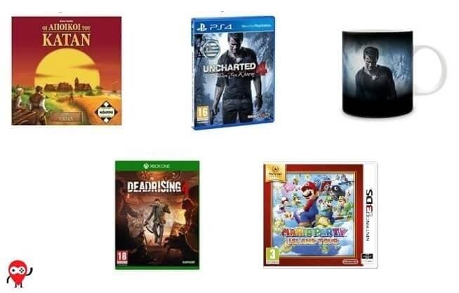 Οι Άποικοι Του Κατάν (επιτραπέζιο) 19,90€ / Uncharted 4 24,90€ / Dead Rising 4 29,90€ @ GamesCom.gr