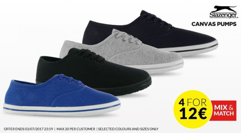 4 ζευγάρια Slazenger Canvas 12€ + 12€ για μεταφορικά στο Sportsdirect
