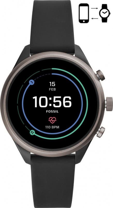 Fossil Sport 41mm smartwatch (μαύρο, γυναικείο)