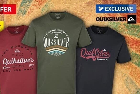 3 Quicksilver T-Shirt Ανδρικά με 40€ και δωρεάν αποστολή στην Intersport