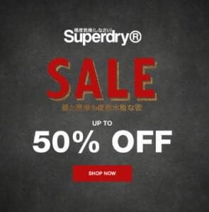 Superdry έως 50% και δωρεάν μεταφορικά