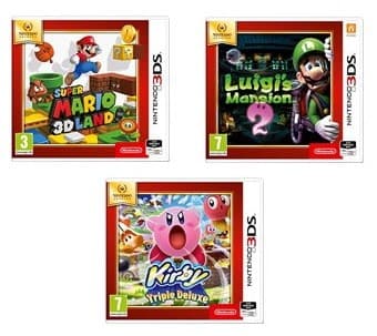 Super Mario 3D Land / Luigi's Mansion 2 / Kirby Triple Deluxe [Nintendo Selects] 17,25€ το καθένα @ base.com (pre-order)