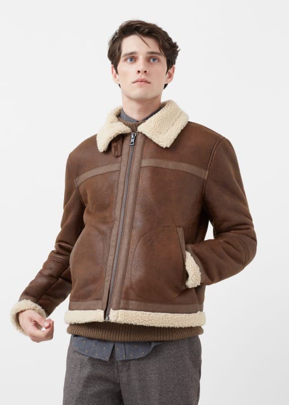 Ανδρικό καφε μπουφάν 49.99€ @ Mango