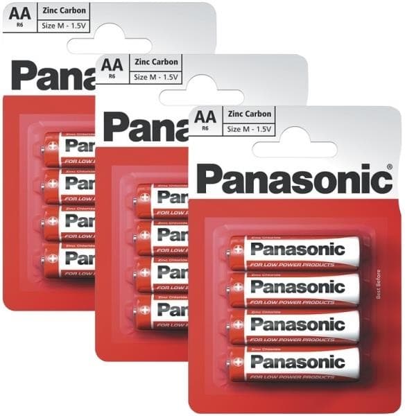 Μπαταρίες Panasonic AA ψευδαργύρου άνθρακα (12TMX) | e-shop.gr