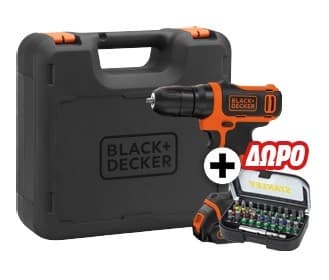 Δραπανοκατσάβιδο Black+Decker BDCD12K-QW 10.8V και 31 μύτες Stanley 39€ από Media Markt