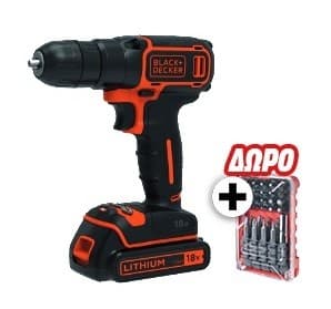 Black &amp; Decker BDCD18 με σετ μύτες 39€ στη Media Markt