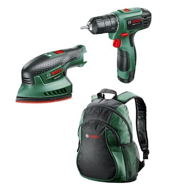 Σετ Bosch με δραπανοκατσάβιδο, τριβείο και σακίδιο πλάτης 99,90€ από Praktiker