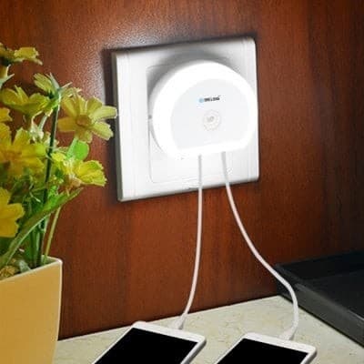 Brelong Creative Led Night Light + Sensor with Dual Usb 0,85€ στο Gearbest