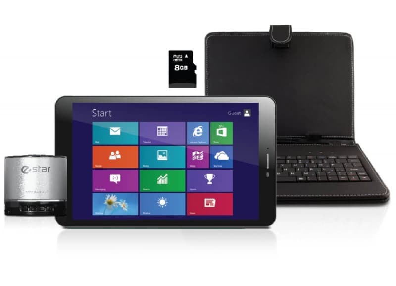 eStar Gemini Windows Tablet 8" 16GB &amp; δώρο πληκτρολόγιο, ηχεία, κάρτα μνήμης 79€ από Public