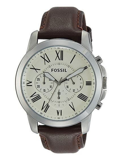 Fossil FS4735 Ανδρικό ρολόι με δερμάτινο λουράκι 71,69€ στο Amazon