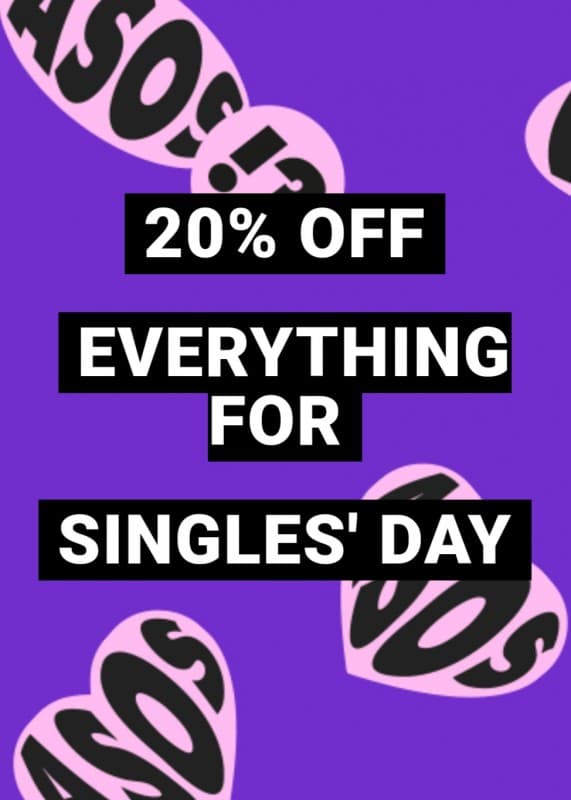 20% σε όλα για την ημέρα των εργένηδων από το Asos