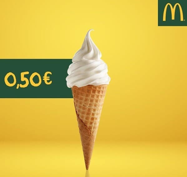Παγωτό χωνάκι 0.50€ @ McDonald's μέσω του app