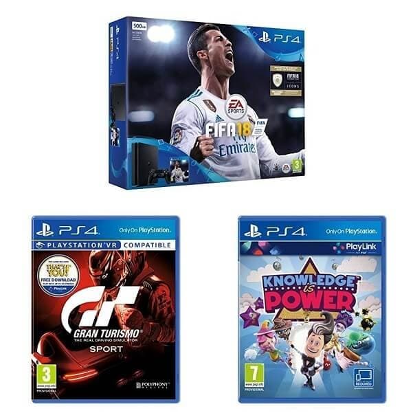 PS4 500GB FIFA 18 + GT Sport + Knowledge is Power 250€ @ amazon.co.uk
