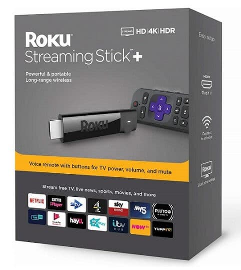 Roku Streaming Stick+ (Streaming Media Player) 43€ - Amazon UK