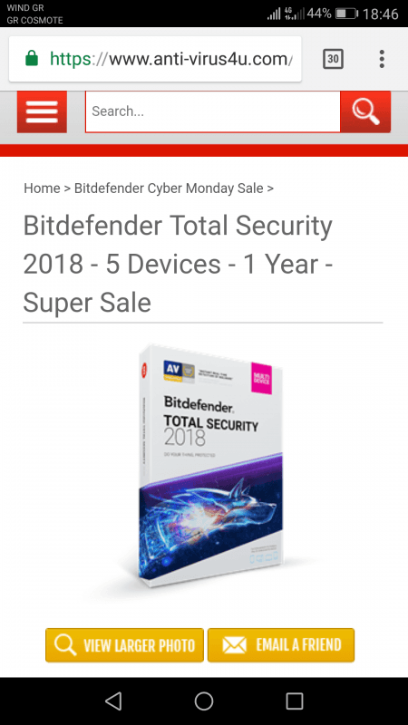 BitDefender Total security 2018 ( 5 άδειες)