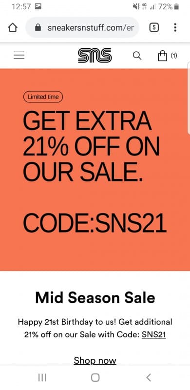 Sns store γιορταζει τα 21 χρονια με 21% στα εκπτωτικα
