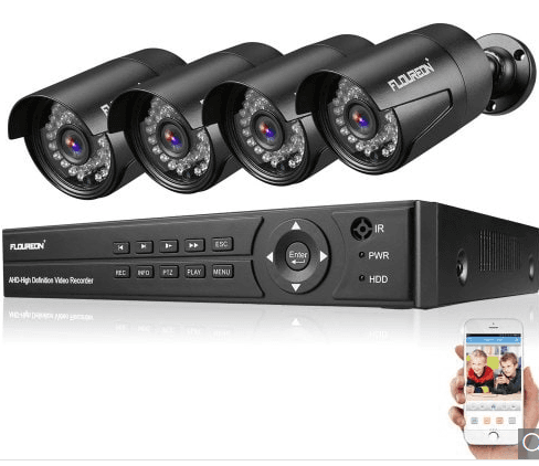 FLOUREON 1 X 8CH 1080P 1080N AHD DVR + 4 X Outdoor 3000TVL 1080P 2.0MP Camera Security Kit