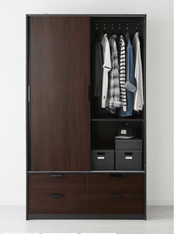 Nτουλάπα με συρόμενες πόρτες/4 συρτάρια-IKEA