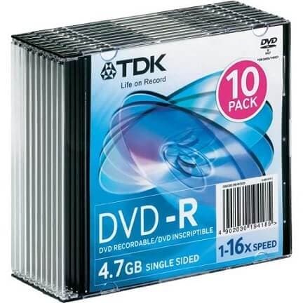 TDK DVD-R 10pack Slim Κενά DVD-R 2,99€ από Κωτσόβολο