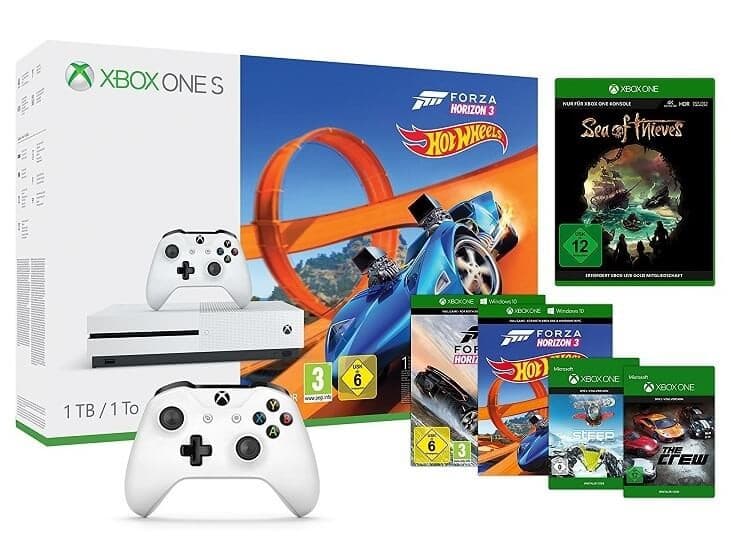 Xbox One S 1TB Forza Horizon 3 Hot Wheels + Sea Of Thieves, Steep, The Crew, 2o Controller 258€ @ amazon.de