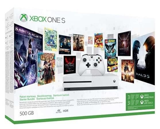 Microsoft Xbox One S 500GB Starter Bundle Κονσόλα + 3 μήνες Live Gold &amp; Game Pass 199,90€ - Κωτσόβολος