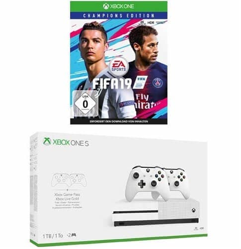 Xbox One S 1TB + FIFA 19 Champions Edition + 2ο χειριστήριο + 3 μήνες Gamepass 295€ @ amazon.de