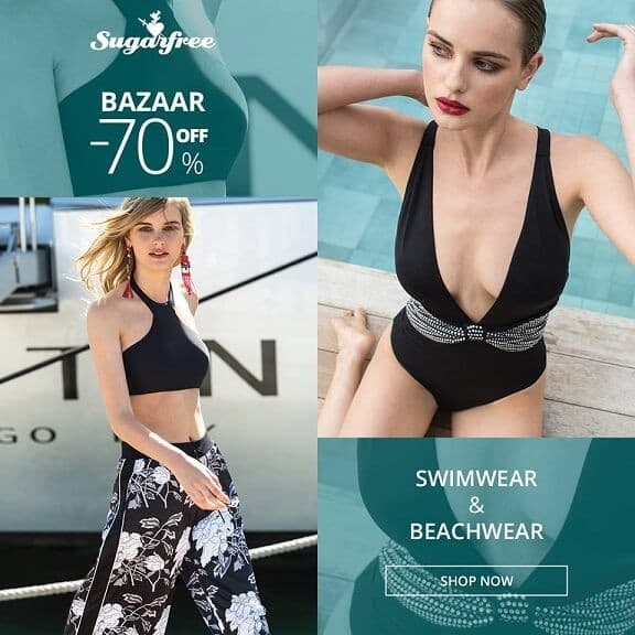 Βazaar -70% σε γυναικεία μαγιό και beachwear για σήμερα στη Sugarfree