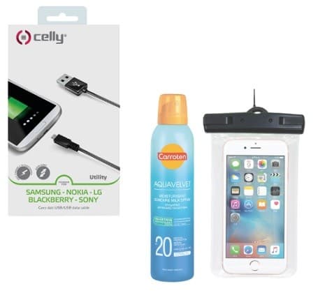 Καλώδιο Celly Micro USB σε USB 1m με αδιάβροχη θήκη και αντηλιακό Carroten 4,90€ με δωρεάν μεταφορικά από Γερμανό