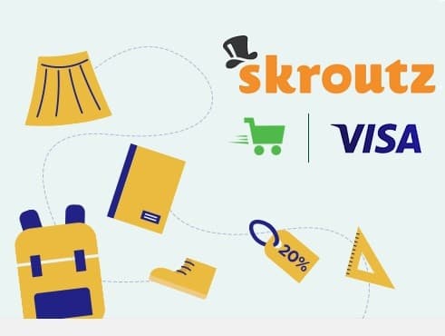 Έκπτωση 20% σε σχολικά είδη και παιδική μόδα για αγορά άνω των 30€ με κάρτες Visa & το έξυπνο καλάθι του Skroutz