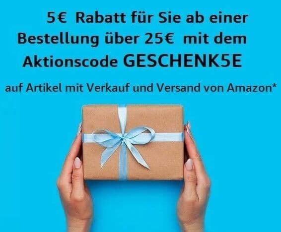 Έκπτωση 5€ για αγορές από 25€ @ amazon.de [Επιλεγμένοι λογαριασμοί]