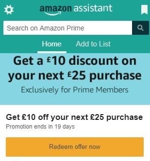 Έκπτωση 10€ για αγορές από 25€ με την εγκατάσταση του Amazon Assistant @ Amazon [μόνο Prime μέλη, αναλυτικές οδηγίες]