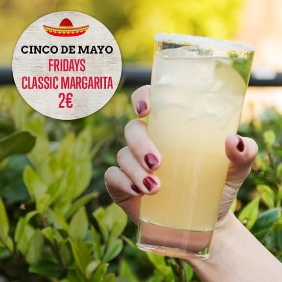 Την Κυριακή 5/5 μετά τις 18.00 όλες οι Classic Margaritas με 2€ από τα Fridays