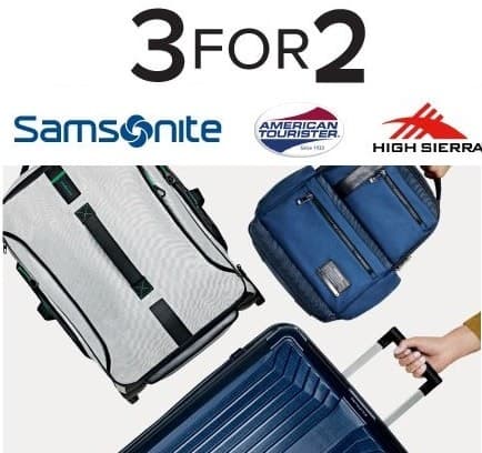 Με αγορά 2 προϊόντων Samsonite δώρο άλλο 1 στα Factory Outlet
