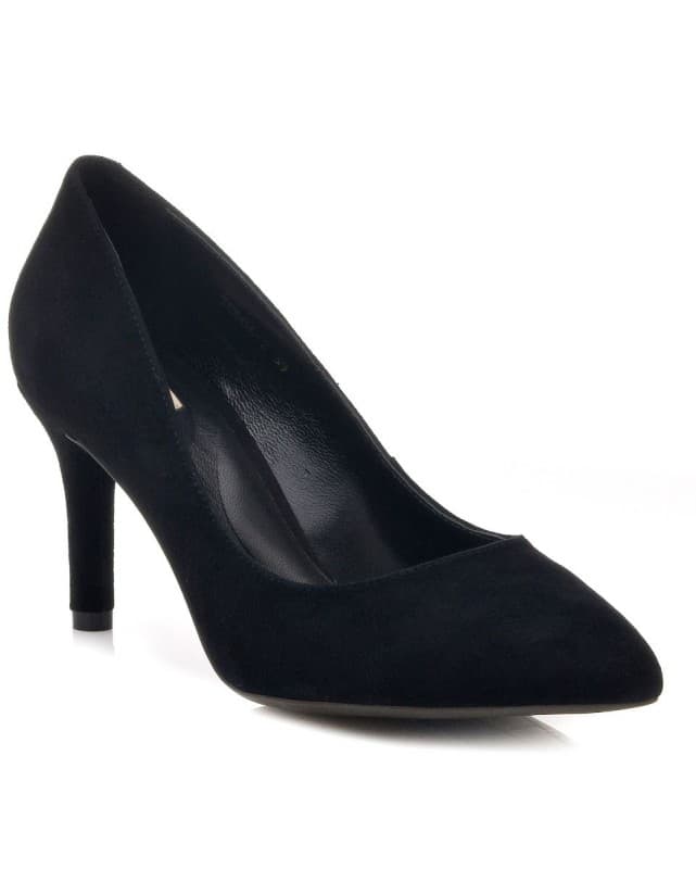 Μαύρη suede γόβα 39€ (8εκ.) @ Nak