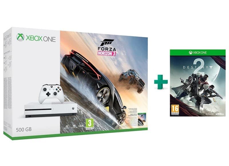 Xbox One S 500GB + Destiny 2 + επιλογή από (Forza Horizon 3, Battlefield 1 ή Minecraft) 249€ // 1TB με 299€