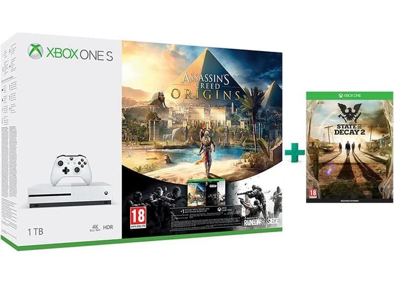 Microsoft Xbox One S 1TB Assassin's Creed Origins + State of Decoy + Rainbow Six Siege 265€ -- [Public]