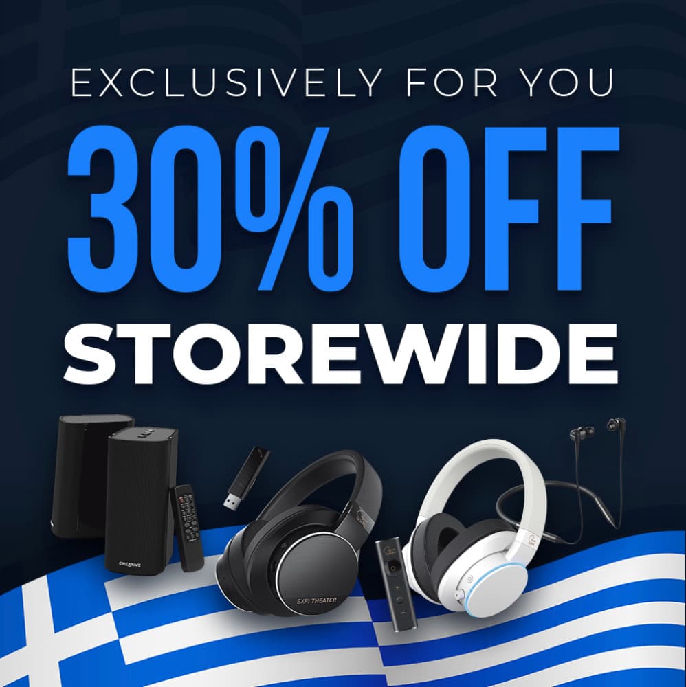 Creative -30% με χρήση κωδικού μόνο για την Ελλαδα