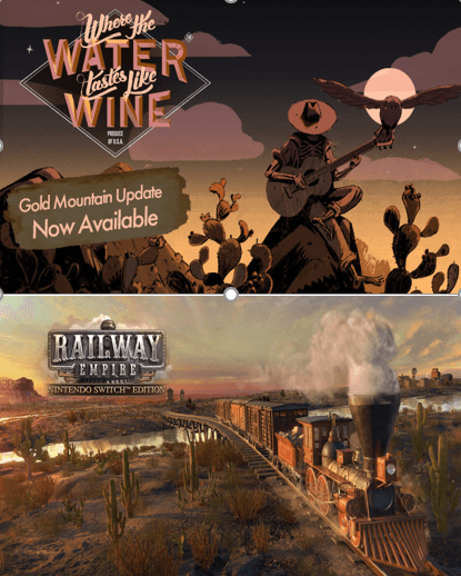 Δωρεάν δύο παιχνίδια από την Epic Games, τα: Railway Empire και Where The Water Tastes Like Wine