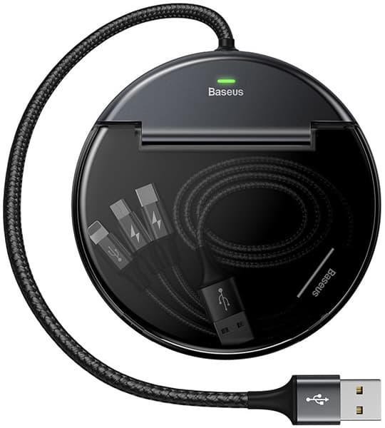 Baseus CAHUB-FX01 Charging Station Type-C &amp; Dual USB Ports+Cable 3-in-1 Micro-USB/Type-C/Lightning