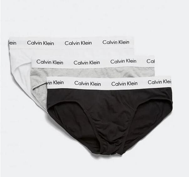 [Εσώρουχα] Ανδρικά σλιπάκια  Calvin Klein 3τεμ λευκά HIP BRIEF