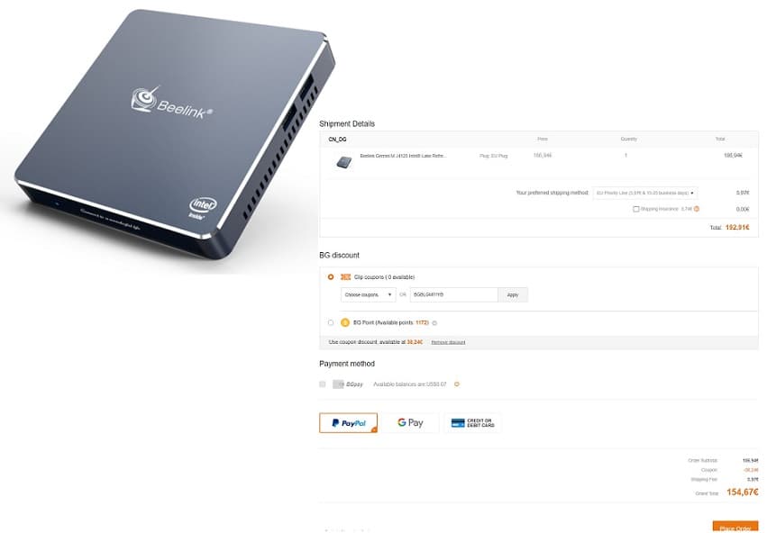 [Μini PC] Beelink Gemini M (J4125/DDR4 8GB/256GB SSD/1000M LAN 5.8G/WIN10)