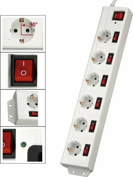 HAMA 137239 6+1 Πολύπριζο 6 Θέσεων XL, Λευκό, 10.90 ΕΥΡΩ, E-SHOP
