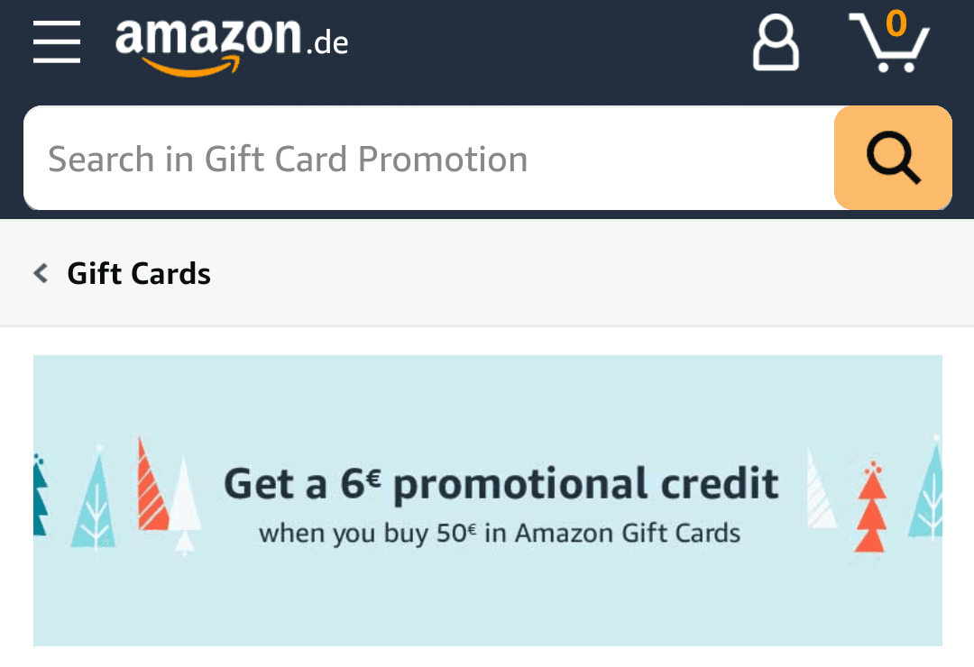 Amazon.de προωθητική ενέργεια με την αγορά δωροκάρτας €50 και άνω  (επιλεγμένοι λογαριασμοί)